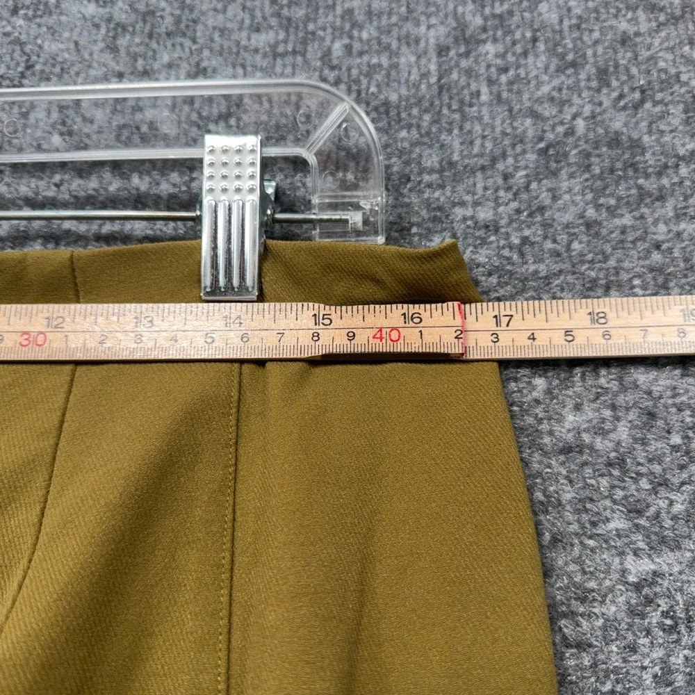 Free People Flare Pants Women XL Mustard Yellow Split Hem Boho High Rise Stretch